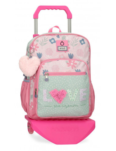 MOCHILA ADAP. C/CARRO 38CM.ENSO LOVE ICE CREAM